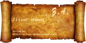 Zilzer Ahmed névjegykártya